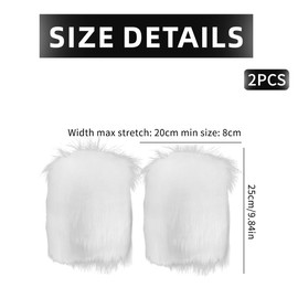 SCJJZ Leg Warmers for Women, Foot Covers, Warm Furry Shoe Covers, Sock Piles, Plush Leggings Socks, Thickened Cold-Resistant Women's Socks for Autumn and Winter (25 cm), White