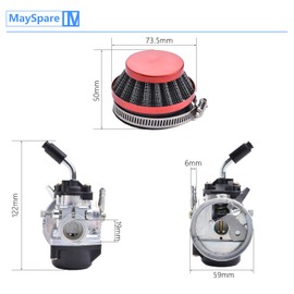 Racing Carburetor 2 Stroke 49cc 66cc 70cc 80cc With Air Filter For 2 Stroke Engine Motorized Bicycle RED