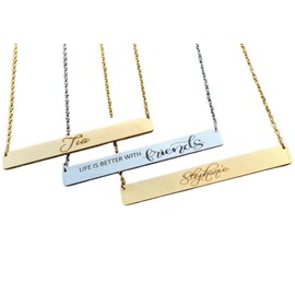 Name necklace, Graduation gift, Horizontal bar necklace, best friend, coordinates, location gift, Gifts for her, daughter gift, mother daughter, scripture