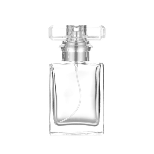 YWG Stone 30ml （1.01Oz Silver Thick Square Flint Glass Refillable