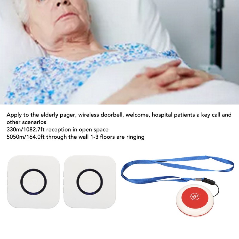 Wireless Caregiver Pager 2 for 1 Adjustable Volume Long Distance