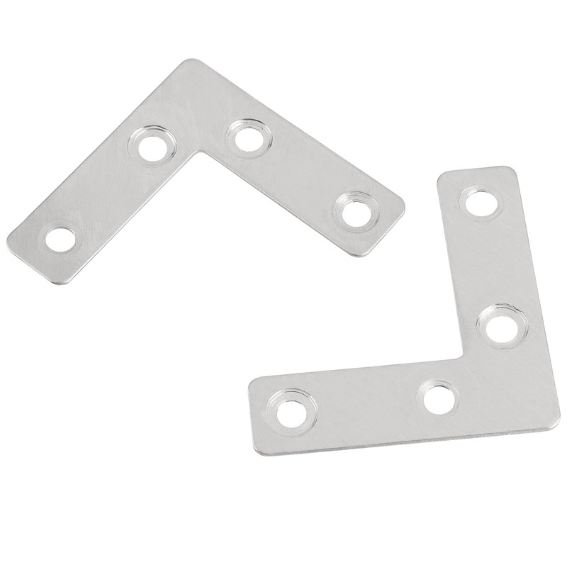 CHUEHKAK Pack of 40 Flat Connectors Stainless Steel L Shape