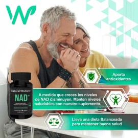 Nad  30 caps  Resveratrol Coq10 B3 Arándano  Mejora Memoria, Energía y Envejecimiento Celular  Suplemento Antioxidante                                