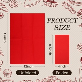 Qilery 50 Pcs Linen Feel Disposable Dinner Napkins Decorative Paper Napkin 17"x12" Bulk Colored Soft Paper Hand Towels Absorbent for Guest Graduation Kitchen Wedding Party(Red)