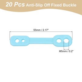 sourcing map 20Pcs Clothes Hanger Windproof Plastic Strip Hook, Anti-Slip Off Windproof Fixed Buckle, Anti-Drop Strips Hanger Fixation for Outdoor Indoor Blue