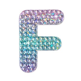 StickerBeans® Sparkly Rhinestone Alphabet Letter Sticker F - Unique Design 2” x 2” Cut-to-Shape Adhesive - Personalization, Collecting, Gifting, Scrapbooking, Decorating Laptops, Journals, Planners