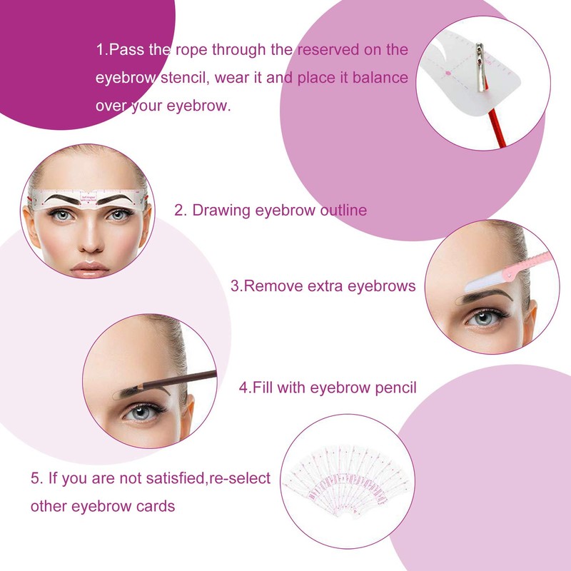 HENGBIRD 4D Eyebrow Stencil for Beginners, 12 Styles Eyebrow Stencils