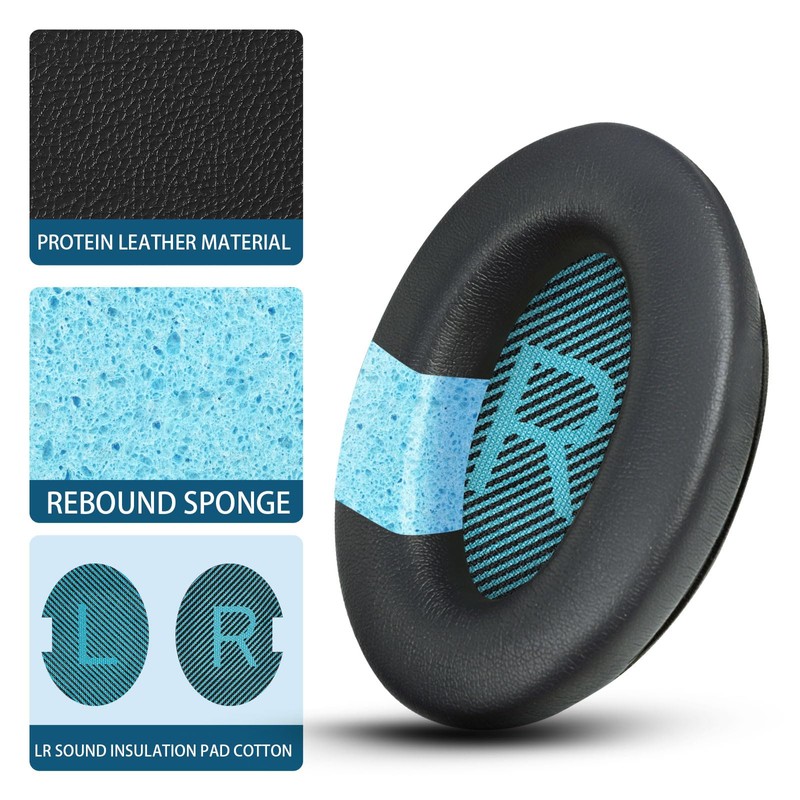 Joghaw Headphones Replacement Ear Pads, Soft Protein Leather earpad Cushions