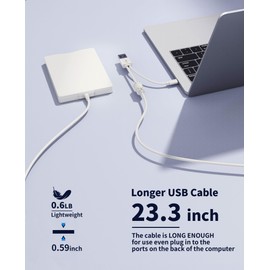 Wbacon Floppy Disk Reader, 3.5 inch External Floppy Disk Drive with USB Type-C, Portable FDD Floppy Disk Drive for Laptop PC Windows 11/10/8/7/2000/XP