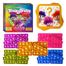 The Fidget Game THE FIDGET GAME Tricky Trolls CCVC & CVCC Reading Game, Mini Pop Sensory Toy to Learn and Spell, Educational Kindergarten Classroom Activities, Multisensory Phonics Flash Cards for 4+ Years