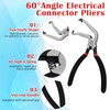Anglekai 4PCS Electrical Disconnect Pliers, Straight and 60°Electrical Connector Separator