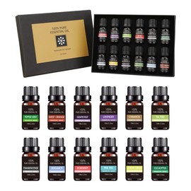 VIDA4U 12 Piezas Aceites Esenciales de Aromaterapia de 10ml, Aceite Esencial 100% Natural para Difusores y Humidificadores, Meditación, Yoga, Spa, Masaje, Baño, Hogar, Oficina