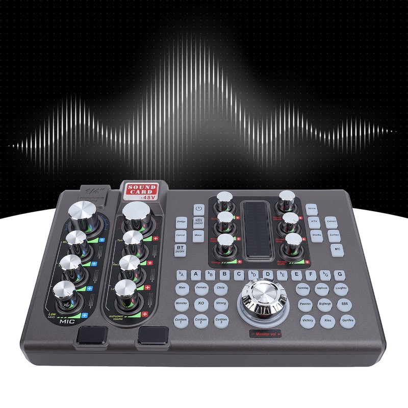 Digital Sound Card Professional Treble Bass Adjustable One Click Noise