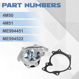cycwer 4M50 4M51 Water Pump W/Gasket Cooling Water Pump ME994451 ME994522 for Fuso Rosa Canter FG63E FE BE FG52E FG53E FG62E 5.2L