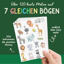 Famifidus +115 Skin-Friendly Temporary Tattoos I 7 Same Sheets I Dermatologically Very Good I Children's Tattoo Made in Germany I Tattoo Children I Tattoos for Children (Colourful Wildlife)