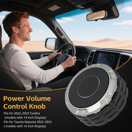 Volume Knob Replacement for Toyota Tundra, Radio Control Knob Replacement, Upgraded and Thicken Center Pillar, Fits 2022 to 2025 14" Display Toyota Sequoia Models (1 Pack)