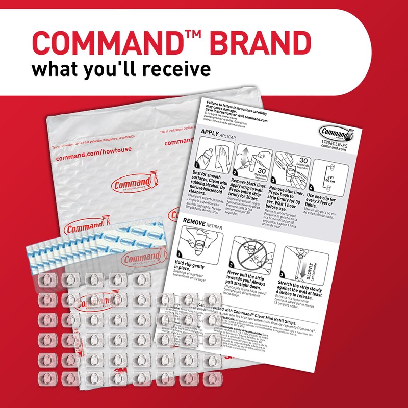 Command Indoor Mini Light Clips, Damage Free Hanging Christmas Light