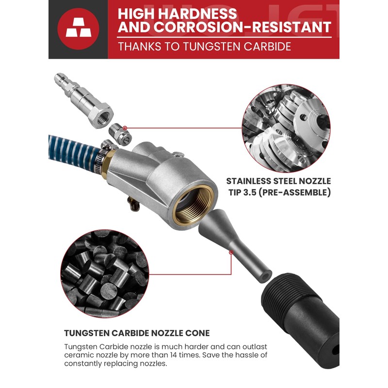 WOJET Pressure Washer Sandblasting Kit, Wet Sand Blaster for Pressure