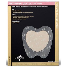 Medline MSC2077EPH OptiFoam Gentle Border Adhesive Dressings, 7X7"