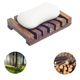 6 Pieces Wooden Soap Dish, Self Draining Soap Dish Holder Natural Drain Soap Saver, Soap Tray for Shower Used for Bathroom, Kitchen
