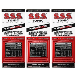 SSS TONIC S.S.S. Tonic Liquid a High Potency Iron/ B-Vitamin Supplement 20 Fl Oz Pack of 3