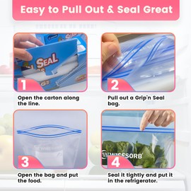 45 Count Grip 'n Sealed Bags for Storage, Double Sealing Strip，10.43" H * 10.82" W for 3D Keeping Filament Dry