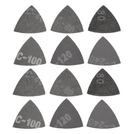 EMSea Set of 60 Mixed 93mm X 93mm 40 60 80 100 120 240 Grit Mesh Sanding Discs Compatible with Dewalt DISCS DCS355 DCS356 DWE315 Multi Tool