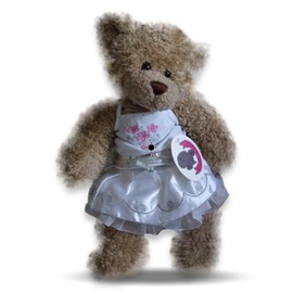 Teddy Bear Clothes Detail Satin Skirt Outfit with Silver detail fits most 38-40 cm Build a Bear - Silver/white
