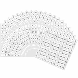 Hybsk Number Stickers Number Color Label Stickers 2000 Sheets 1-100 Number Stickers, 10mm Number Type Set 1-100 Number Stickers Numbers (White)
