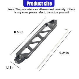 ZIMISI Car Battery Hold Down Kit, Aluminum Alloy Battery Holder Kit with Stainless Steel J Bolts, Universal Battery Tie Down Mount Bracket Accessories for Most Vehicles (Black)