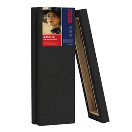 Stretched Canvases for Painting, 4x12 Inch Painting Supplies for Artists, Black Blank Canvas Pack, 3-Pack for Acrylic, Oil and Gouache Paints