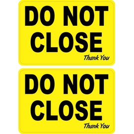 StickerTalk Do Not Close Vinyl Stickers, 1 Sheet of 2 Stickers, 3 inches by 2 inches Each