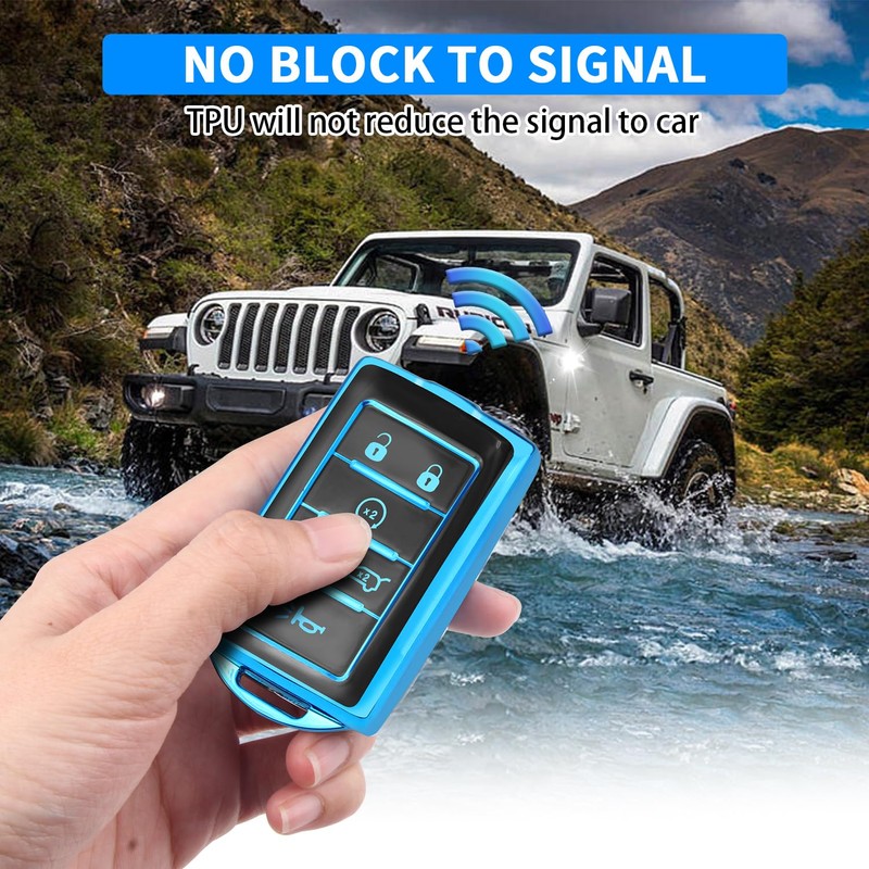 QBUC for Jeep Key Fob Cover Compatible with 2021 2022
