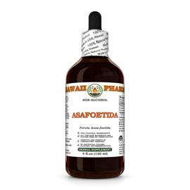 Hawaii Pharm Asafoetida Alcohol-Free Extract, Glycerite for Antioxidant Support, Promotes Digestive Comfort, Encourages Cellular Strength, Supports Nervous Conditions & Respiratory Wellness - 4 fl.oz