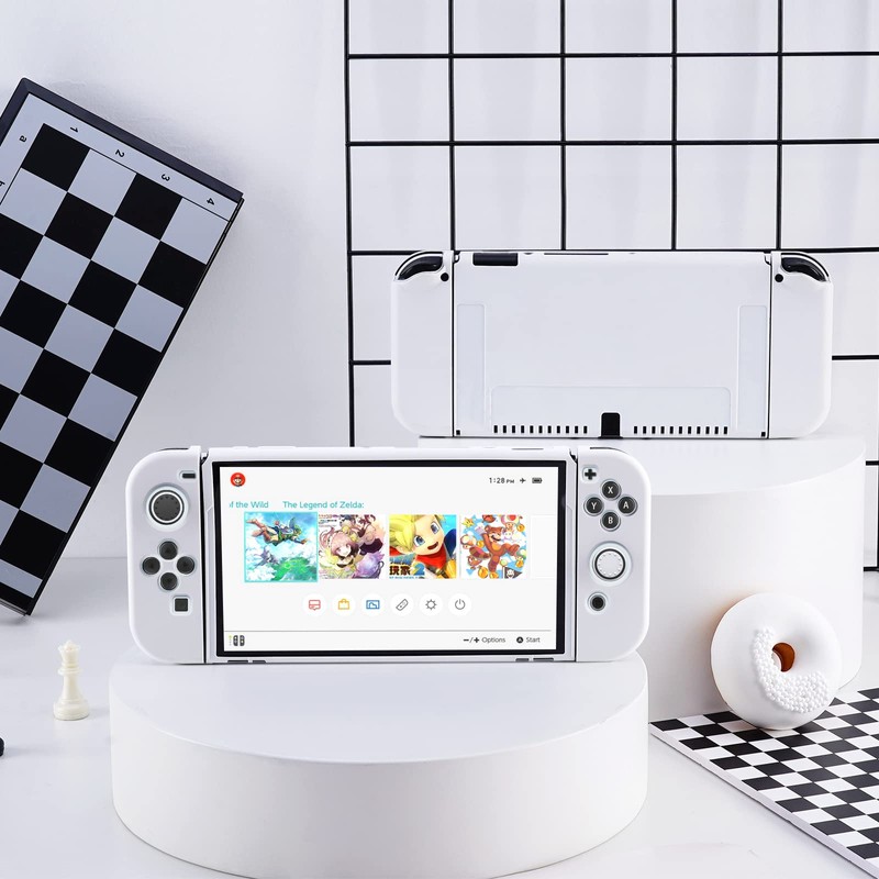 JINGDU Protective Case Compatible with Switch OLED, Dockable TPU Cover