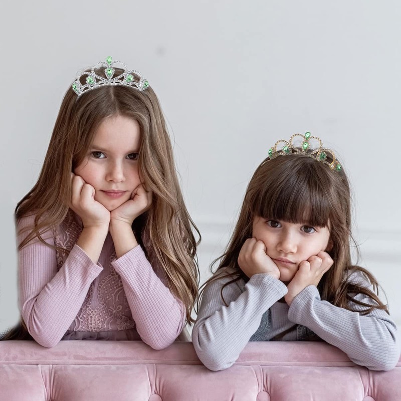 Lovelyshop - Tiara dorada con diamantes de imitación para niños