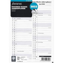 Filofax 2022 A5 Year Planner Folding Calendar Leporello DEU Vertical 22-68549