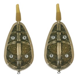 PRO FILSTAR Inline Method Feeder Set 2 x 30 g Feeder - Flat Method Feeder Basket - Swivel & Anti Tangle Sleeve - Carp Fishing Assembly - Carp Fishing Accessories - Carp Fishing - Ground Fishing Feeder