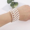 Fuqimanman2020 Multi Row Imitition Pearl Stretch Bracelet Stackable Crystal Strand