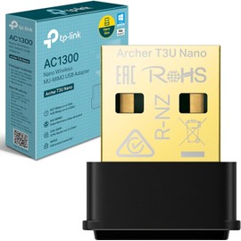 TP-Link AC1300 Nano Wireless MU-MIMO USB 2.0 Adapter, Dual-Band, Miniature Design, Supports Windows 10/8.1/8/7, Mac OS 10.15 and earlier, Highly Secure WPA3, Easy Setup (Archer T3U Nano)