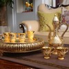 Turkish Coffee Cup and Tea Pot Set Including Teapot,Tea Tray,6