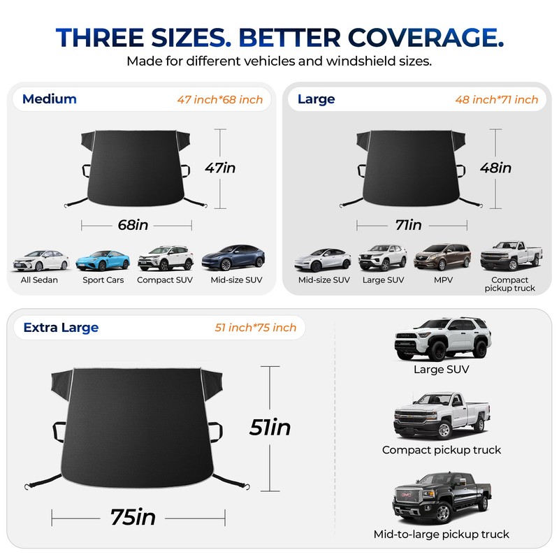 [2026 Upgraded Windshield Cover for Ice and Snow & Frost,