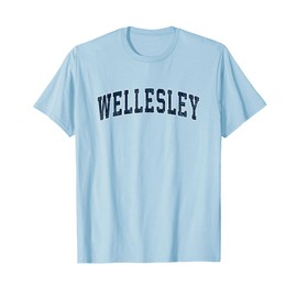 Wellesley Massachusetts MA Vintage Sports Design Navy Design T-Shirt