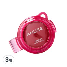 AMUSE Powder Lip & Cheek 4g, 3 pieces, 12 Berish / AMUSE 파우더 립 앤 치크 4g, 3개, 12 베리쉬