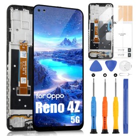 LCD Display for Oppo Reno 4Z 5G Display for Oppo Reno4 Z 5G / Reno 4Z 5G CPH2065 LCD Touchscreen Digitazer Assembly with Repair Kit (Black with Frame, 6.57 Inches)