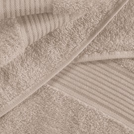 Elvana Home Ultra Soft 6 Pack Cotton Towel Set, Contains 2 Bath Towels 28x55 inch, 2 Hand Towels 16x24 inch & 2 Wash Coths 12x12 inch, Ideal Everyday use, Compact & Lightweight - Tan