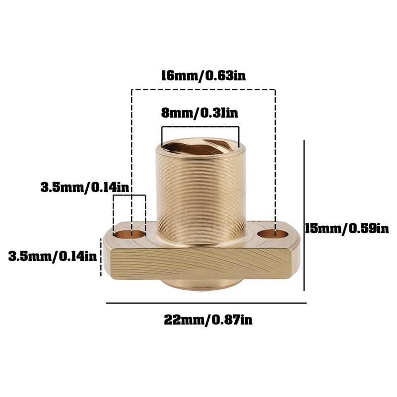 Briny River Pack of 6 T8 Lead Screw Trapezoidal Nut