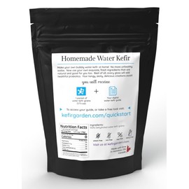 1/3 Cup Dehydrated Organic Water Kefir Grains with Digital Quick Start Guide