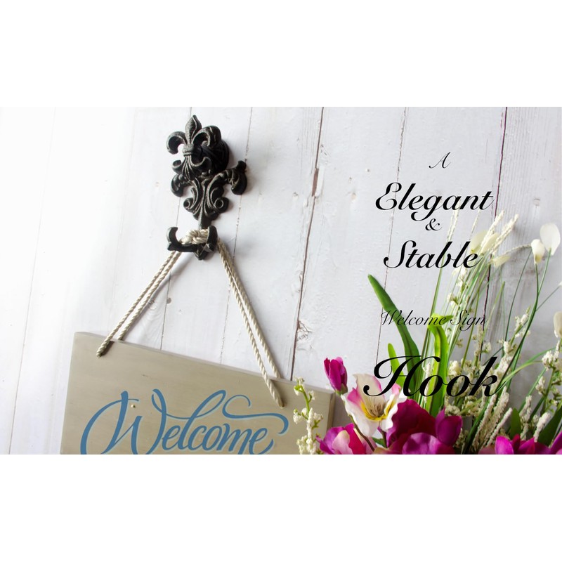 Stelalloy Decorative Wall Hook - Cast Iron Hooks - Black