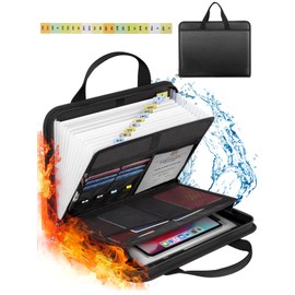 onvvippiv Important Document Organizer Folio Accordion File Organizer Fireproof Expanding File Folder Storage Box with Zipper Labels 13 Pockets for Business Office Receipt Travel